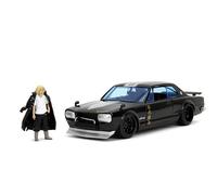 Jada Tokyo Revengers 1:24 1971 Nissan Skyline GT-R - Coche Fundido a presión y Figura de Mikey de 2.75 Pulgadas, Juguetes para niños y Adultos
