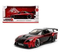 JADA TOYS 1/24 Mazda RX-7 Bailside 1995 - Afinadores JDM de cuerpo ancho rojo fundido a presión