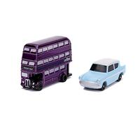 Jada Toys 253181002 Harry Potter - Juego de 2 Coches coleccionables Nano de Die-Cast, 959, Ford Anglia, Knight Bus, 4 cm, a Partir de 8 años