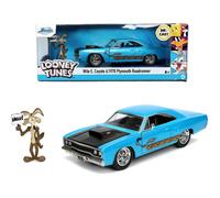 Jada Toys 253255028 Toons Road Runner Plymouth 1:24 Scale Die-Cast with Willy Th