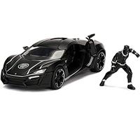 Jada Toys 99723bk LYKAN HYPER SPORT - Coche en miniatura con figura Black Panther, 1/24 DIE CAST Marvel, Negro