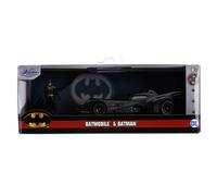 Jada toys batmóvil metálico 1989 con figura de batman, escala 1:32,