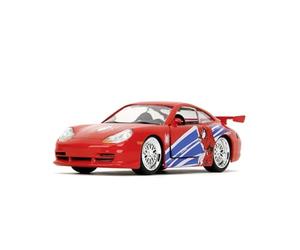 Jada Toys Coche de Spider-Man Porsche 911 GT3 RS (13,5 cm) - Modelo de Coche de superhéroe de Metal con Puertas para Abrir, Juguete Marvel para Fans y niños a Partir de 8 años