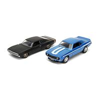 Jada Toys - Coches Fast and Furious (Juego de 2) - 1969 Chevrolet Camaro & 1968 Dodge Charger Widebody - 2 Modelos de Coches Legacy Series con Puertas de Apertura, 1:32, 19 cm, a Partir de 8 años,