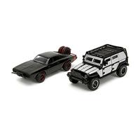 Jada Toys - Coches Fast and Furious (Juego de 2) - Dom`s Dodge Charger R/T 1970 & Tej`s Jeep Wrangler de Fast & Furious 7-2 Legacy Series Modelos de Coches Abiertos, 1:32, 19 cm, a Partir de 8 años,