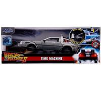JADA Toys DELOREAN Modelo AUTO 1/24 Die Cast Regreso Al Futuro 2 Con Luces