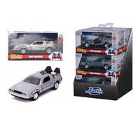 Jada Toys Delorean Regreso al Futuro II metálico, Escala 1:32, Modelo Coleccionable con Puertas abatibles Tipo ala de Gaviota,