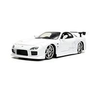 Jada Toys Fast & Furious 1993 Mazda RX-7 - Modelo de Tuning a Escala 1:24, Puertas Abiertas, capó y Maletero, Color Blanco
