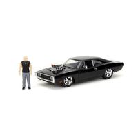 Jada Toys Fast & Furious Coche Dodge Charger 1970, Escala 1:24, 19 cm, con Figura de Dominic Toretto 8 cm, Modelo metálico con Partes abatibles, Juguete Coleccionable,+8 años (9335907314R00)