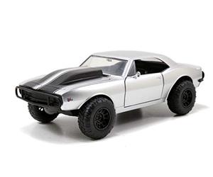 Jada Toys Fast & Furious Roman's 1967 Chevy Camaro - Modelo de Tuning a Escala 1:24 para Puertas con Apertura de capó y Maletero, Color Plateado