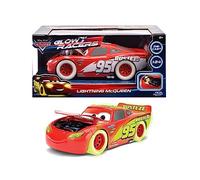 Jada Toys - Glow Racers Auto Lightning McQueen (21 cm) de Disney Pixars Cars - Coche de juguete para niños a partir de 8 años, brilla en la oscuridad, modelo de coche de metal, escala 1:24, color rojo