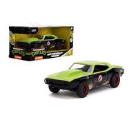 Jada Toys Hollywood Rides TMNT 1967 Off-Road Chevrolet Camaro - Coche modelo fundido a presión - Puertas de apertura, interior detallado - Coleccionable a escala 1:32 - Edad 8+, verde y negro