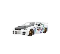 Jada Toys JDM Tuners 1:24 Fundido a presión 2002 Nissan Skyline GT-R (R34), Puertas de Apertura, Interior detallado, neumáticos de Goma, Coleccionable para Mayores de 8 años (Blanco Brillante)