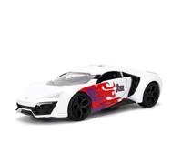 Jada Toys Joker Auto Lykan HyperSport con DC Artwork (13,5 cm) - Modelo de Coche de Metal con Puertas para Abrir, vehículo de Juguete para Fans y coleccionistas a Partir de 8 años