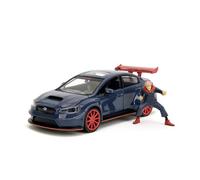 Jada Toys Jujutsu Kaisen - Figura Yuji Itadori con Modelo de Coche 2016 Subaru WRX STI Wideboy - Set de Figura de acción (7 cm) y Coche de Juguete (20 cm) para fanáticos del Manga y el Anime a Partir