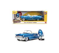 Jada Toys M&Ms Blue & 1956 Cadillac Eldorado 1:24 vehículo y Figura Coleccionable M&M
