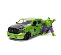 Jada Toys Marvel 1/24 Hollywood Rides 2014 Ram 1500 con Hulk Figurine, Green/Purple