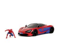 Jada Toys Marvel Auto McLaren 720S (19 cm) con Figura de Spider-Man (5 cm) - Modelo de Coche con Piezas para Abrir, Juego de Juguetes de Metal para Fans y niños a Partir de 8 años
