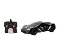 Jada Toys Marvel Black Panther RC Lykan Hypersport - Coche teledirigido con Mando a Distancia, hacia adelante y hacia atrás, Izquierda-Derecha, Escala 1:16, función de Carga USB, Color Negro