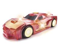 Jada Toys Marvel Light Hero Iron Man - Coche de juguete de superhéroe a partir de 3 años con fricción y efectos de sonido geniales para niños, con pilas incluidas, 15 cm