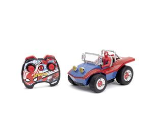 Jada Toys Marvel Spider-Man RC Buggy (19 cm) con Figura de Spider-Man - Coche teledirigido con Mando a Distancia y función Turbo para niños a Partir de 6 años, máx. 9 km/h