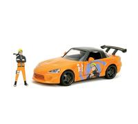 Jada Toys Naruto Auto Honda S2000 2001 (20 cm) con Figura Naruto Shippuden (7 cm) - Modelo de Coche con Piezas para Abrir, Juego de Juguetes de Metal para Fans y coleccionistas a Partir de 8 años