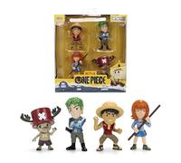 Jada Toys One Piece Netflix - Juego de 4 figuras de metal fundido a presión de 2.5 pulgadas, serie 1, Luffy, Nami, Zoro y Chopper
