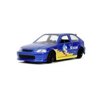 Jada Toys Sonic The Hedgehog Auto Honda Civic Type-R 1997 (13,5 cm) - Modelo de Coche de Metal con Puertas de Apertura, vehículo de Juguete para Fans y niños a Partir de 8 años