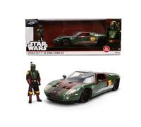 Jada Toys Star Wars Coche Boba Fett - 2005 Ford GT (19 cm) Modelo 1:24 de Metal con Figura, capó, Puertas y Maletero para Abrir, Die-Cast, para niños y coleccionistas a Partir de 8 años