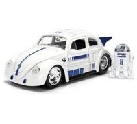 Jada Toys Star Wars Coche R2-D2 VW Drag Beetle (Aprox. 19 cm) - Modelo de Coche de Metal a Escala 1:24 con Figura Die-Cast, Puertas, capó y Maletero para Abrir