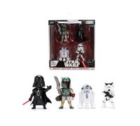 Jada Toys Star Wars - Juego de 4 figuras fundidas a presión de 2.5 pulgadas, Darth Vader, Stormtrooper, R2-D2, Boba Fett Classic, 6.5 cm - Multicolor Wave 1