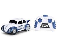 Jada Toys Star Wars RC Coche Volkswagen Beetle R2-D2 (aproximadamente 14 cm) - Coche teledirigido R2-D2 de 1 canal 2,4 GHz 1:32 para fans y niños a partir de 3 años + mando a distancia