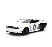 Jada Toys Star Wars Stormtrooper 2012 Dodge Challenger SRT8 1:32 Die-Cast Auto Puertas de Apertura de Rueda Libre, 14 cm - 6 Unidades de Pantalla, Color Blanco