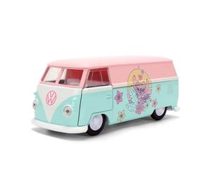 Jada Toys Stitch Auto VW Bus 1961 en diseño de ángel (13,5 cm) - Volkswagen Modelo de Coche de Metal con Puertas para Abrir, Juguete Disney para Lilo y Stitch para Fans y niños a Partir de 8 años