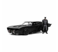 Jada Toys The Batman, Batmóvil Coche Metal, Escala 1:24, con Figura de Metal, Coleccionismo, Color Negro