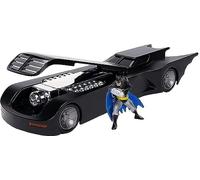 Jada Toys Vehículo Fundido a presión Batmobile 1:24 Escala con Figura Batman DC Comics Coche Miniatura de colección, 30916BK, Negro