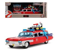 Jada - Transformers X Ghostbusters Ecto-1 W/Prime Graphics Die-Cast 1:32/Toys