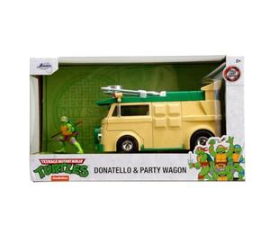 Jada Turtles Party Wagon 1:24 Coche Fundición a Presión o Regalo y para Colección para Niños y Adultos, Amarillo/Verde
