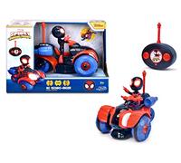 Jada- Vehículo Radio Control Spidey- Techno Racer con Figura de Miles Morales, Escala 1:24 (203223001)