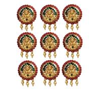 Jadai - Broche para el pelo chapado en oro antiguo del sur de la India, joyería para el pelo Choti Jadai Billai, broche para el pelo con gancho, templo Jadai, joyería nupcial (Deign 04, rojo verde)
