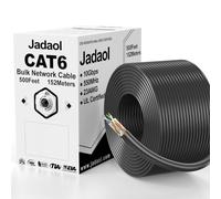 Jadaol Cable Ethernet Cat6 a granel de 23 AWG 10 Gbps PoE++ de 500 pies | Cable Ethernet a granel CMR Riser Riser de cobre desnudo, U/UTP sólido, Cat 6 para uso comercial, oficina