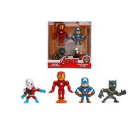 Jada- Pack de 4 Figuras de los Vengadores- Hechos en Metal Fundido, Iron Man, Capitán América, Black Panther, Antzman, de 7cm, A Partir de 8 años (253222014)
