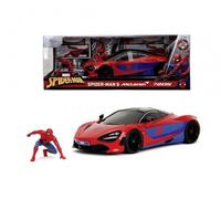 Jada Toys Marvel Auto McLaren 720S (19 cm) con Figura de Spider-Man (5 cm) - Modelo de Coche con Piezas para Abrir, Juego de Juguetes de Metal para Fans y niños a Partir de 8 años