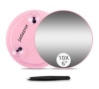 JADAZROR Espejo de Aumento 10X con 3 ventosas - Espejo de Maquillaje de 15cm con Aumento de 10X, Espejo de Maquillaje de Aumento y Kit de Pinzas, Espejo de Aumento portátil