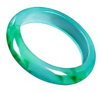 Jade Bangle Green Quartzite Pulsera Jade Ice Flores flotantes Flores de jadee para mujeres Joyas de cumpleaños Regalos para mamá (Tamaño: 54 mm)