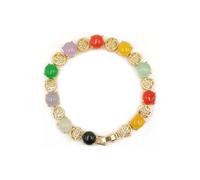 Jade Colorido de la Fortuna para Mujer, Regalo Hecho a Mano con Piedras Preciosas de calcedonia Fengshui