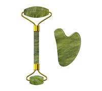 Jade Cooling Sleep Mask Para Masaje Facial De Ojos Piedra Natural Jade Roller Gouache Scraper Massager Roller Set Jade Eye Mask,Juego De 2 Rodillos A