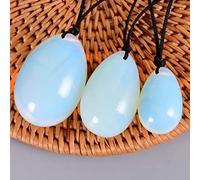 Jade Egg Set Drill Opalite Yoni Massager Mineral Quartz Stone Healing Massage Ball Kegel Exercise, 3 Pcs