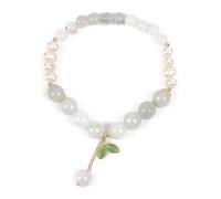 Jade Feng Shui Riqueza Primavera Bud Charm Perlas FEI Cui Jadeit Cristal Chakra Piedra Preciosa Cuarzo Riqueza Espiritual Amor Amuleto Regalo para Mujeres/2112