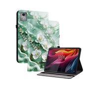 (Jade Flower, Multicolor) For Lenovo Tab K11 Plus M11 Plus Leather Case Pattern Printed Stand Tablet Cover with Card Slots - L